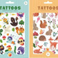 Petit Monkey Tattoos woodland friends en we are family - Set van 2 - Dieren - Plaktattoo - 4 Vellen - Tijdelijke tattoos kinderen