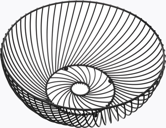 Fruitschaal/fruitmand rond zwart metaal 30 cm - Fruitschalen/fruitmanden - Draadmand van metaal