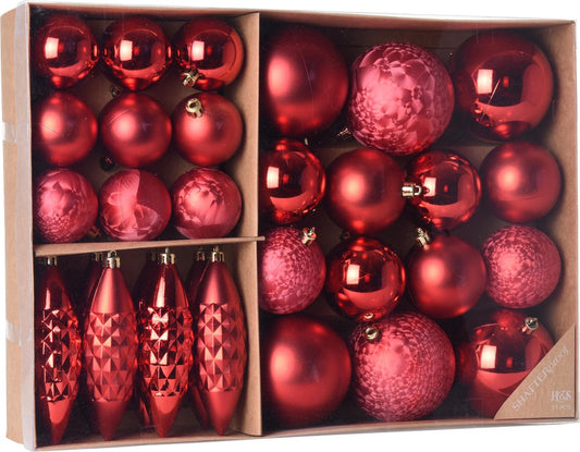 Christmas ball set 31 pieces Red - 31 pieces - Christmas ball - Christmas decorations