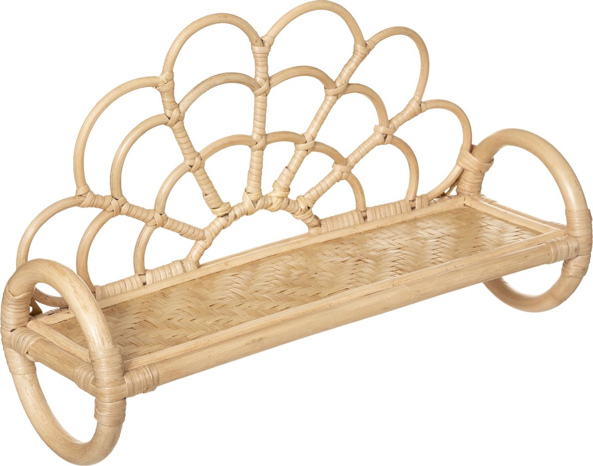 Atmosphera Kids Wall Shelf Aoni Rattan - Flower - Wall Decoration - Wall Rack - L 60 cm