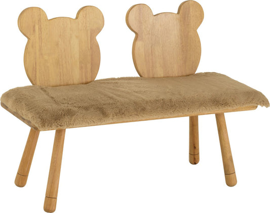 Chaise | bois | beige - naturel | 90x34x (h) 62 cm