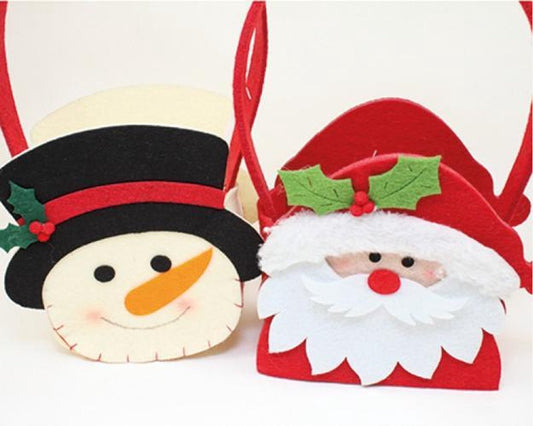 Set of 2 felt bags XXL Christmas - Santa Claus - Snowman - 15 x 9 x 27 - Christmas bag - Gift bag - Wrapping bag - Gift bag