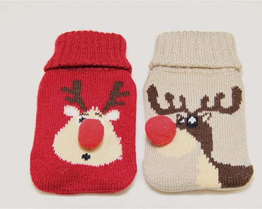 Set of 2 Hand Warmers Christmas - Reusable Gel Hand Warmer with cover - Heat Pads - Hot Pack Reusable - Reindeer