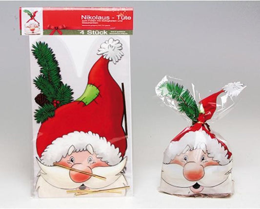 Home & Styling Kerstdecoratie 4 sets snoepzakjes Kerst XXL - Set van 3 stuks - 12 stuks - 30x18cm