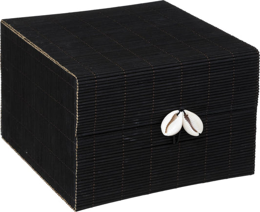 Boîte de rangement Atmosphera Tropi lot de 2 - Bambou - Rangement - Coffret - Coffret à bijoux - Noir