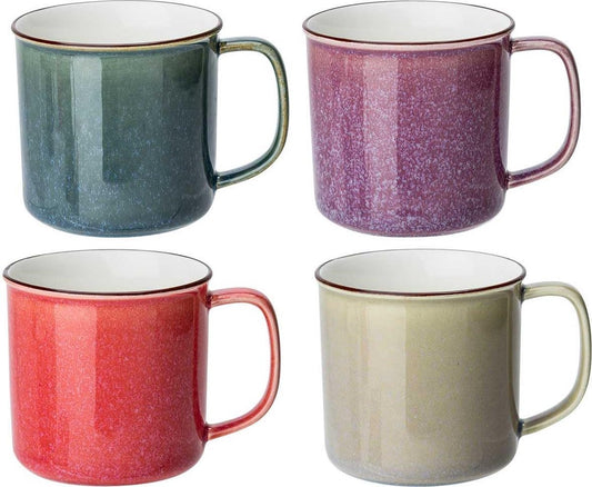 Sara cup d9xh9cm 36cl 4 asspink - purple - greige - petrol 4 pieces