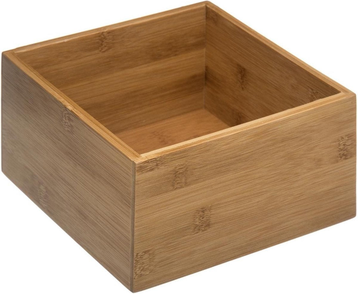 5Five Sieraden/make-up houder/box 18 x 9,5 cm van bamboe hout - Nagellak box - Sieraden box - Make-up box - Organizer