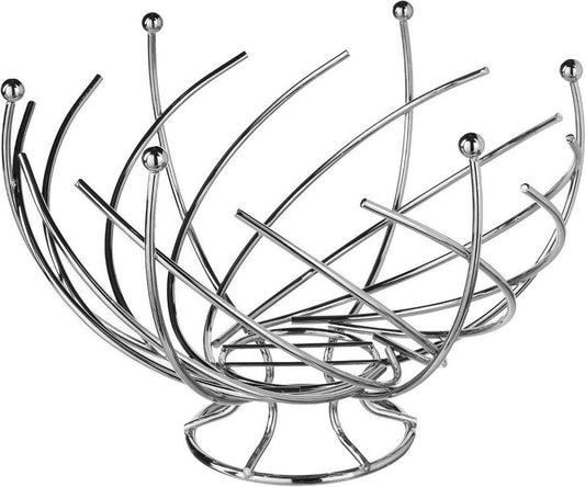 5Five Metalen Design Fruitschaal - Fruitkom Wire Mand Kom Groot - Fruitmand RVS/Chroom