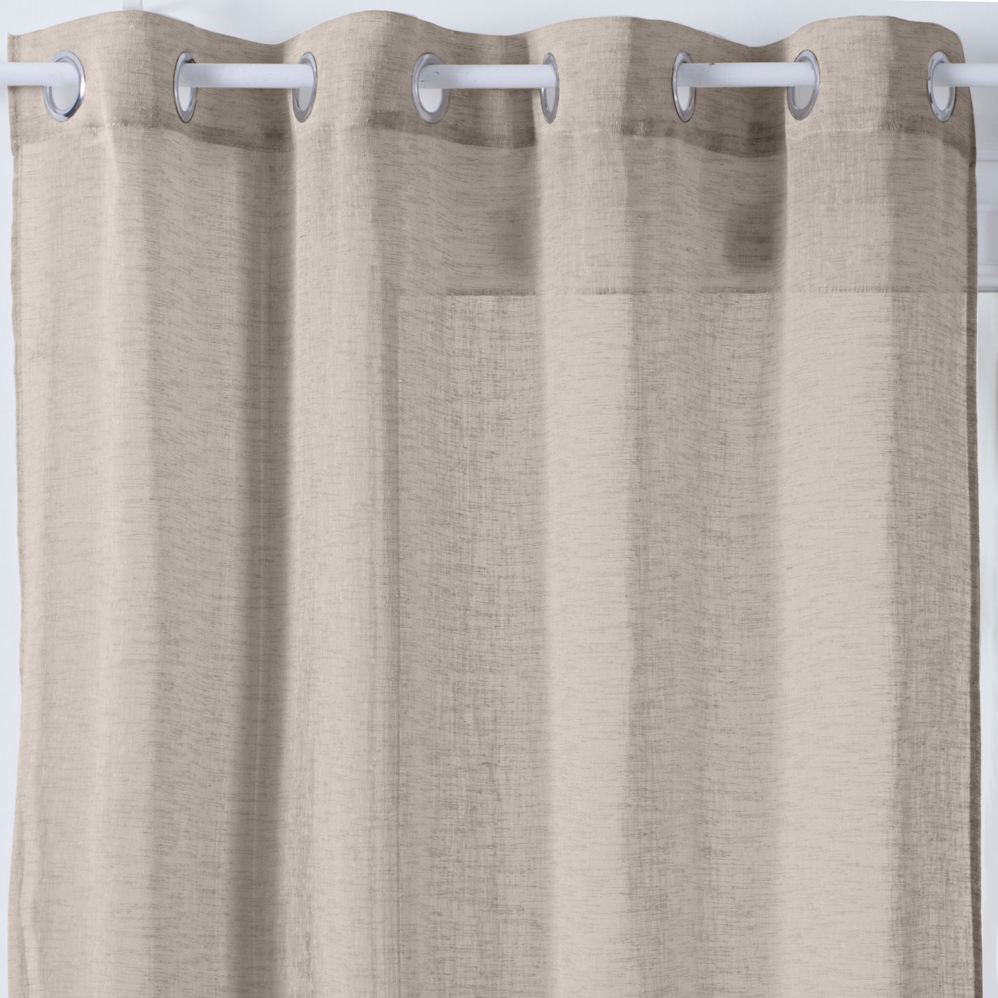 Rideau Atmosphera Fred 140x240cm - Prêt à poser avec anneaux - Beige