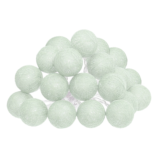 Atmosphera LED Feestverlichting katoen - Cotton Ball - 20 Ballen - Ø6cm - Groen