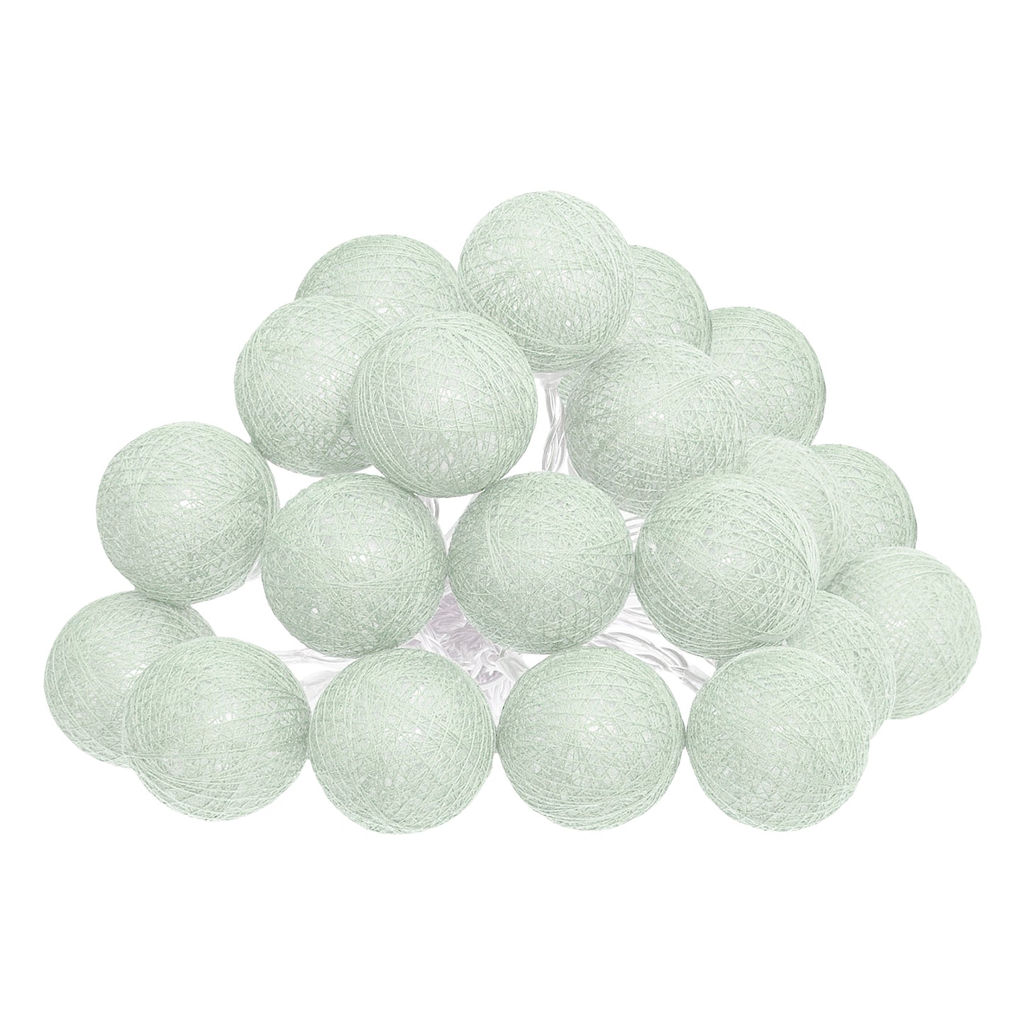 Atmosphera LED Party Lighting Soft balls Celadon green - Cotton string lights - Cotton ball - 20 Balls - Dia 6 cm - Garland