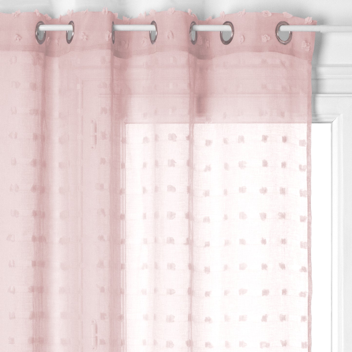 KopAtmosphera Curtain Lily voile Rose - Ready made with rings - Curtain window coverings - 140 x 240 cm