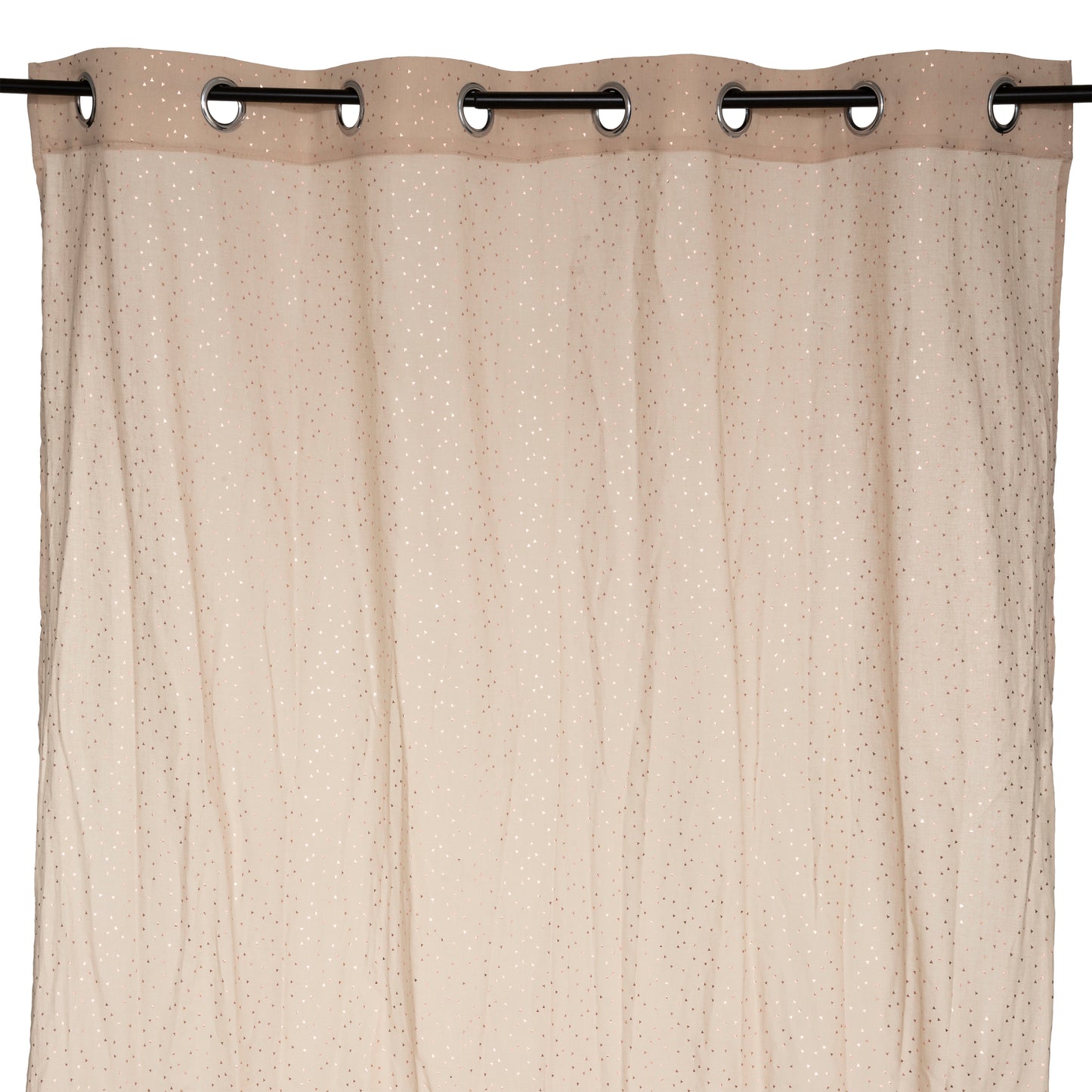 Atmosphera Berlingot Curtain 140x250cm - Ready made with rings - Beige with Gold