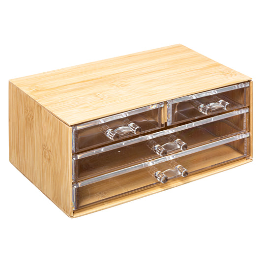 5Five Selena Jewelry Box with mirror Bamboo - 4 Drawers