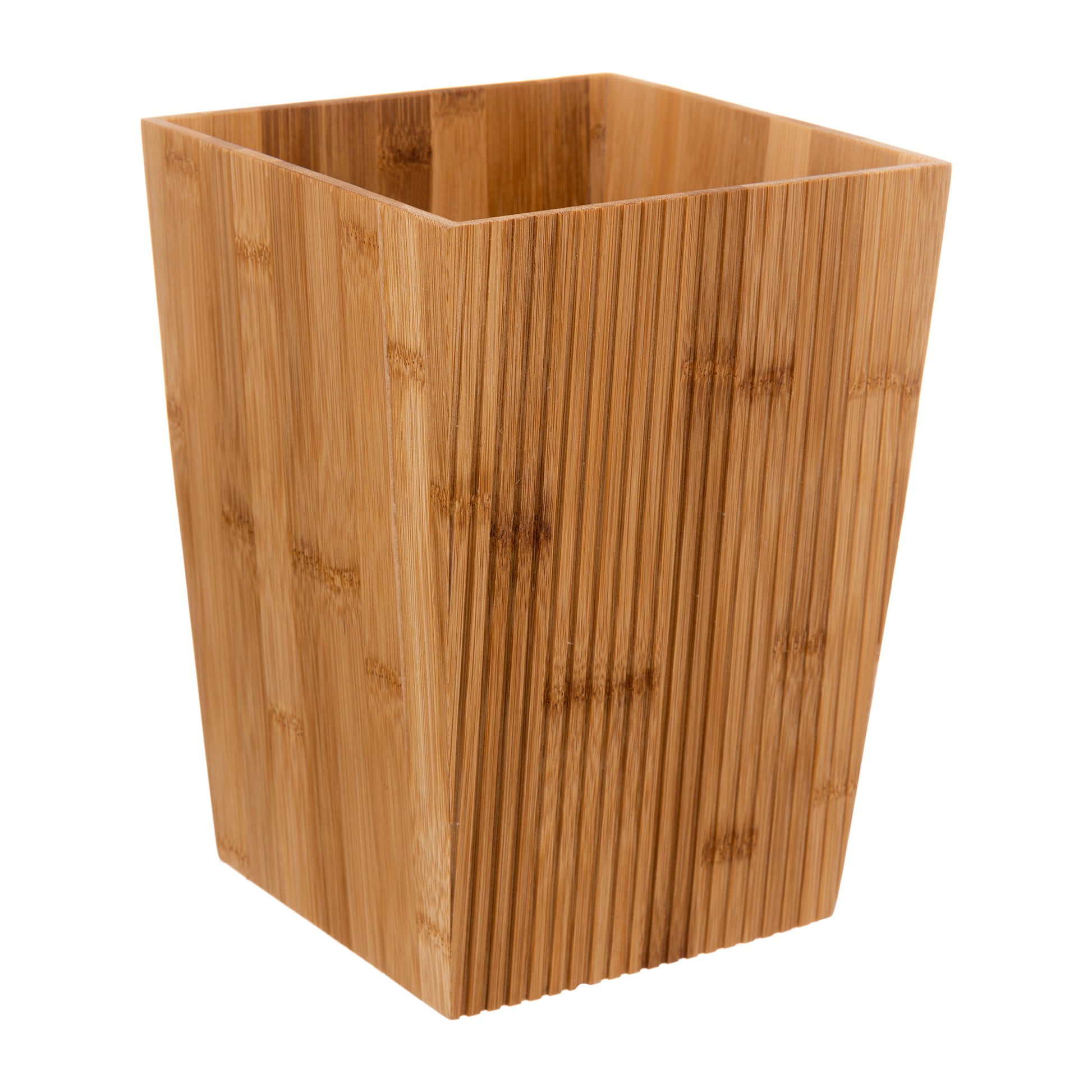 mDesign - Prullenbak - afvalbak - voor badkamer en slaapkamer - bamboe en plastic/met swing-deksel - klein mDesign - Prullenbak - afvalbak - voor badkamer en slaapkamer - bamboe en plastic/met swing-deksel - klein