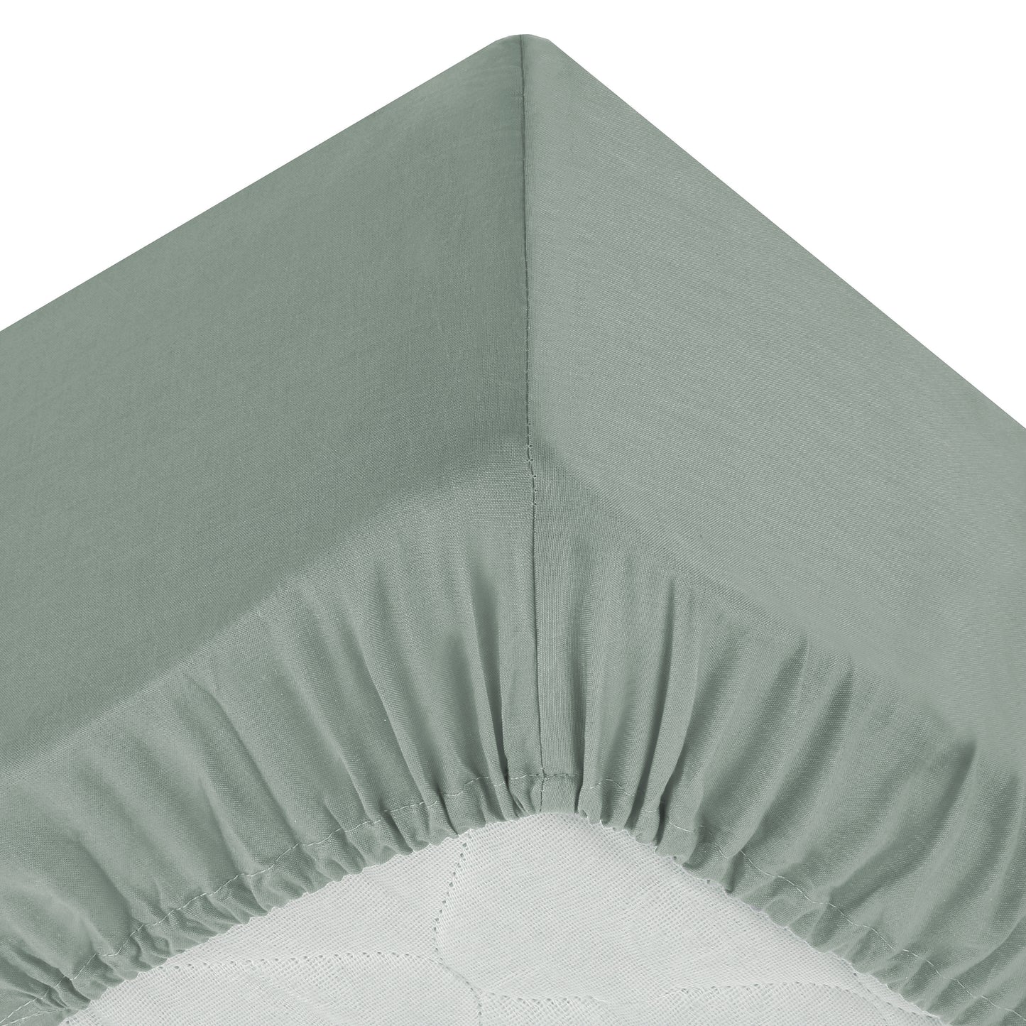 Atmosphera Cotton Fitted Sheet 160x200cm - Green