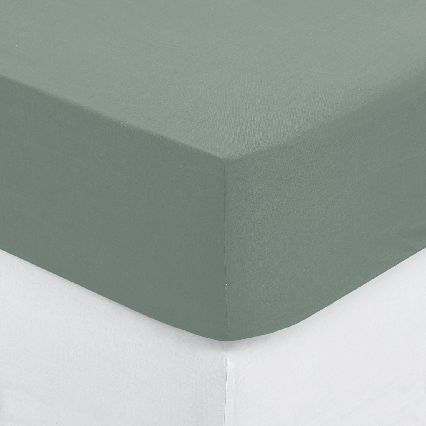 Atmosphera Cotton Fitted Sheet 160x200cm - Green