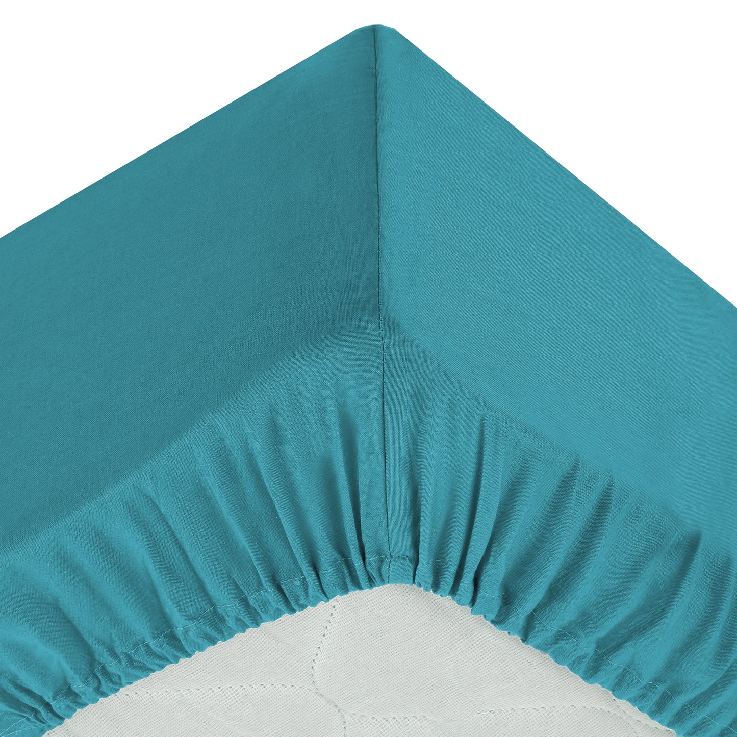 Atmosphera fitted sheet cotton 160x200cm - Turquoise