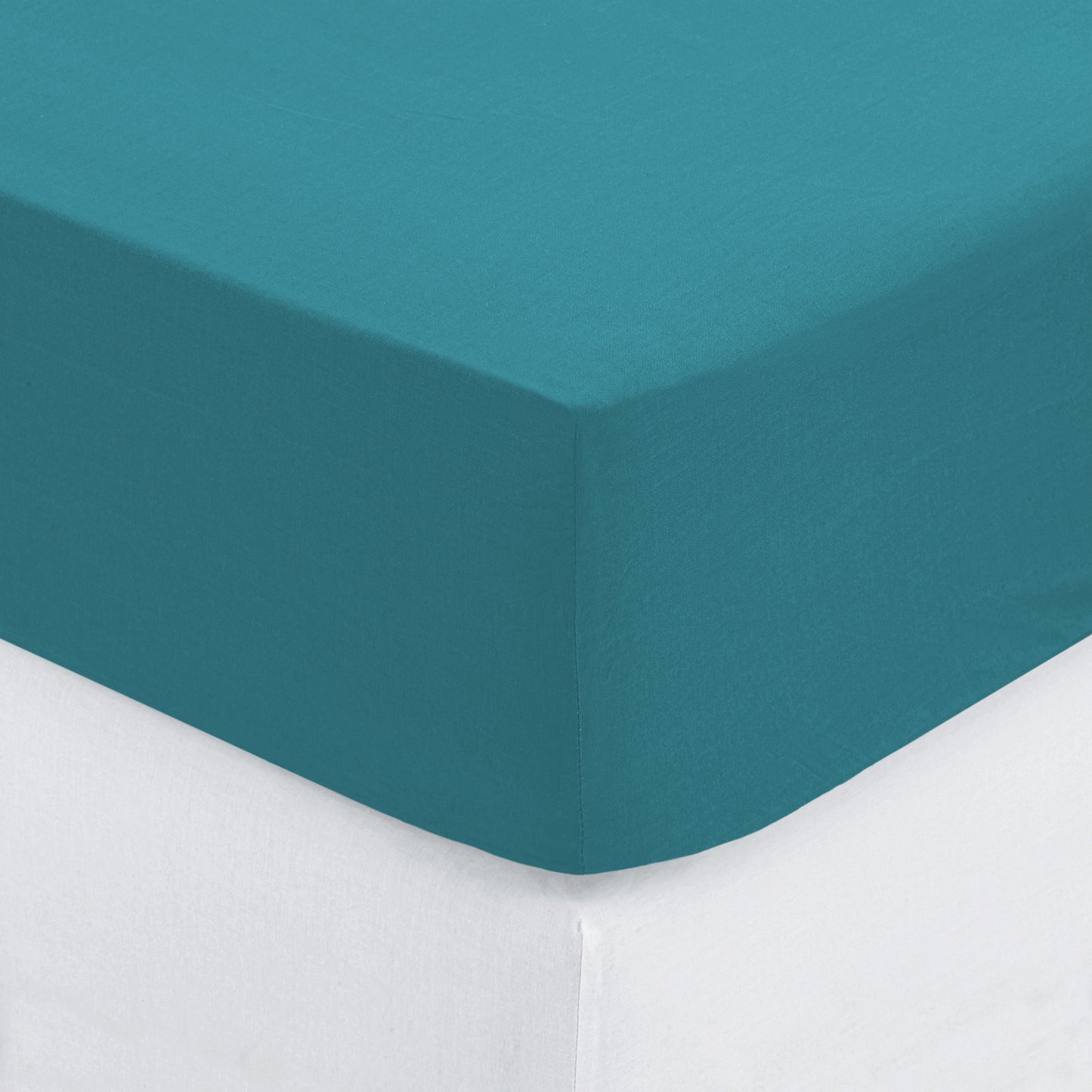 Atmosphera fitted sheet cotton 160x200cm - Turquoise