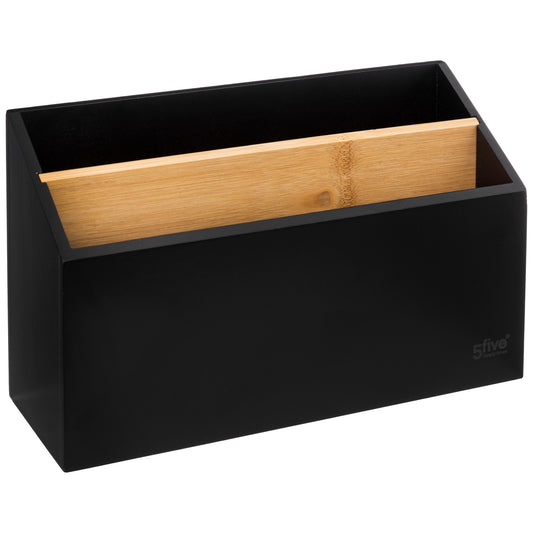 5Five Bava bureau organizer - 25 CM - Bamboe - Zwart