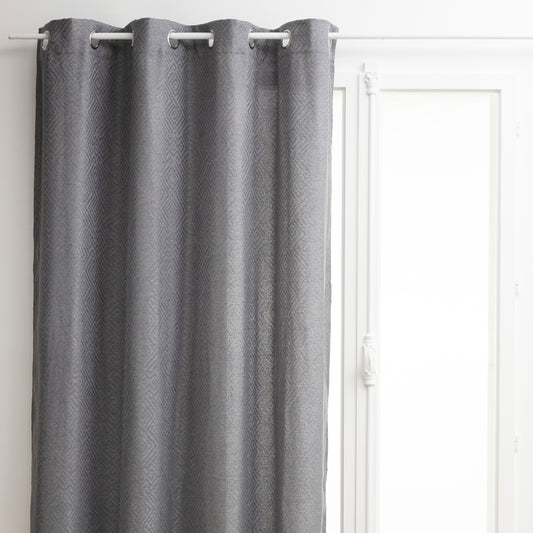 Atmosphera Jacq Curtain 140x260cm - Ready made with rings - Gray