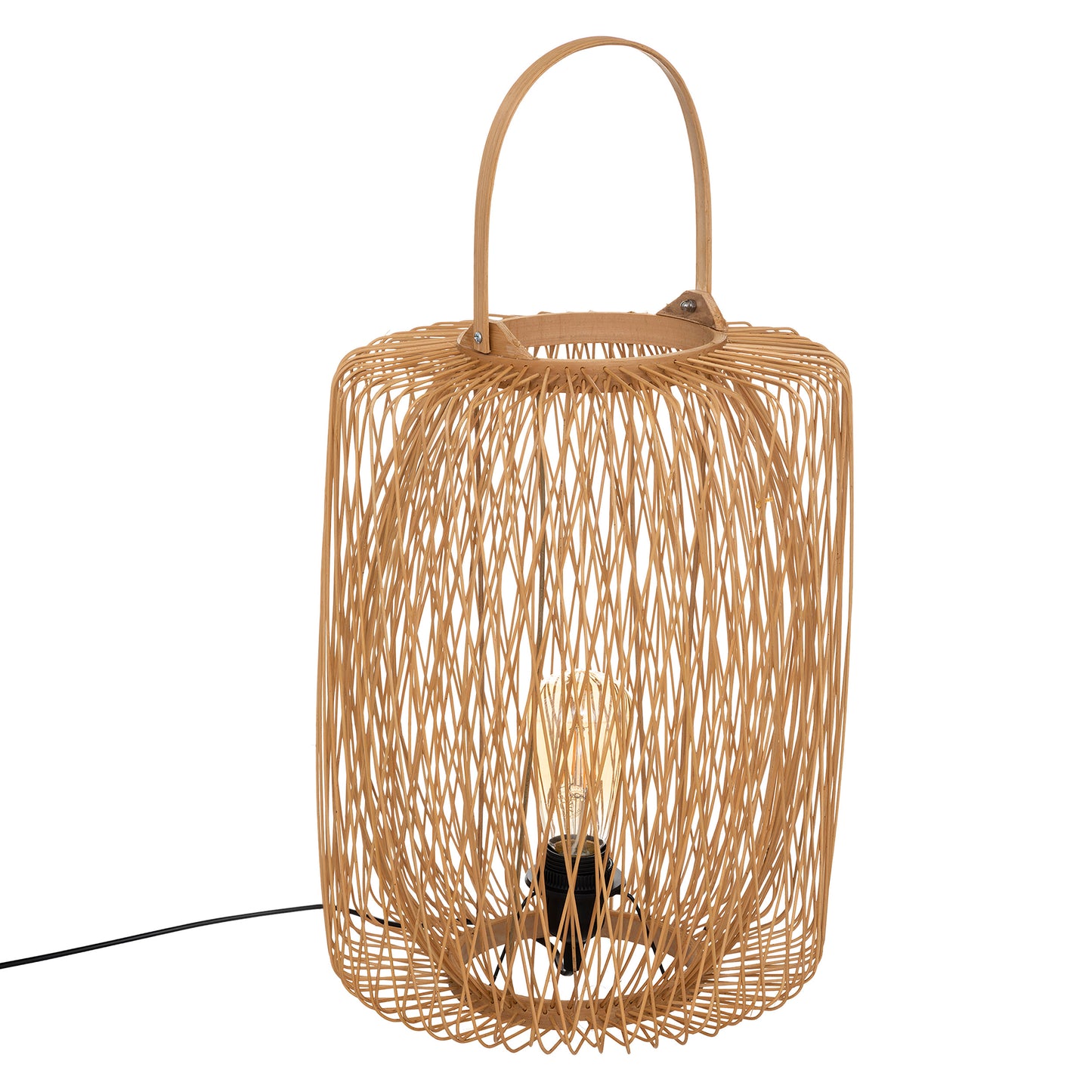 Lampe de table en bambou Atmosphera Sindy - H39