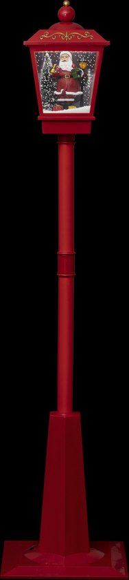 Kerst - Vloerlamp - Rood - Kerstlantaarnpaal met muziek - H180cm