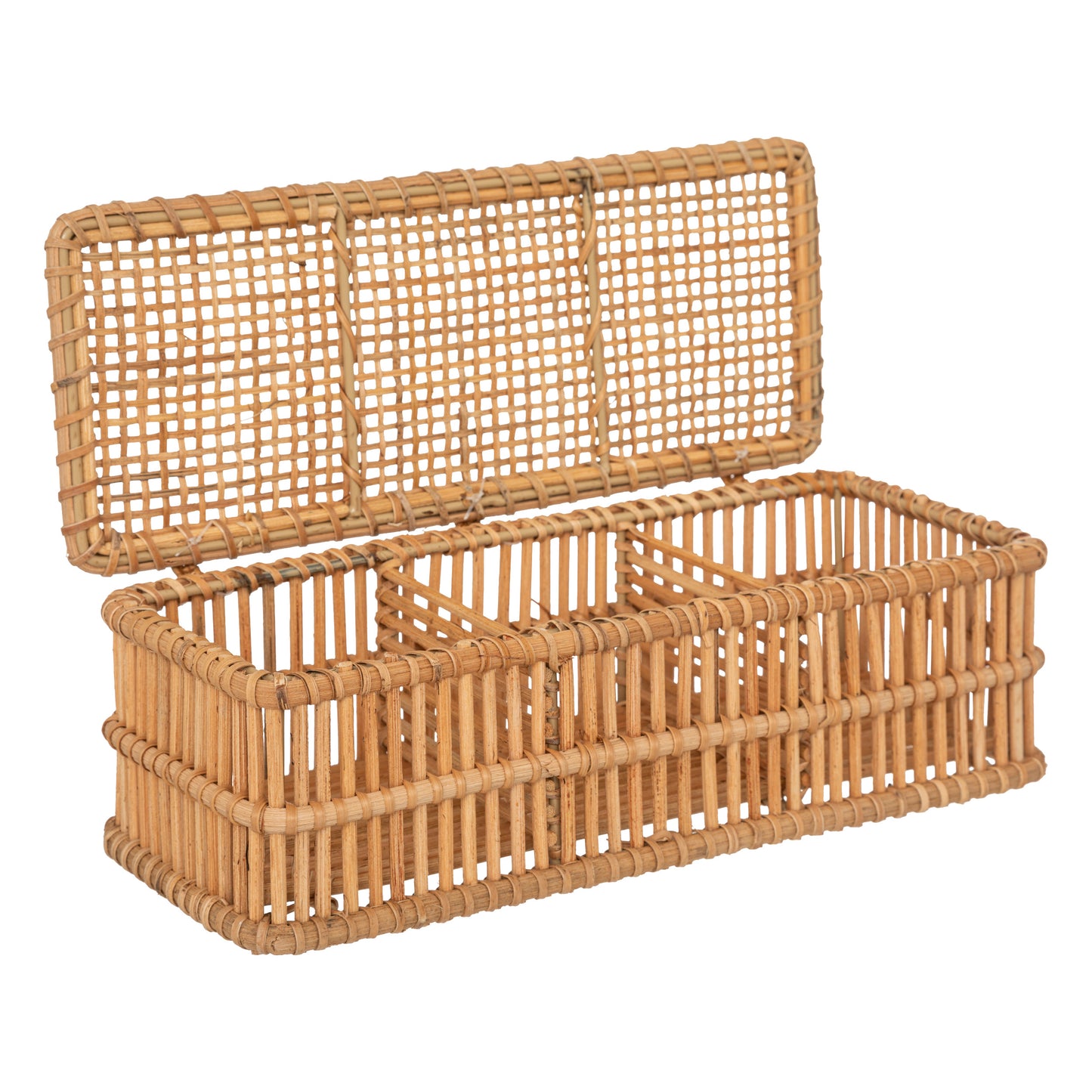 Atmosphera Lour Rotan opbergdoos / Juwelendoos - 31.6 x 9.9 cm - 3 Vakken