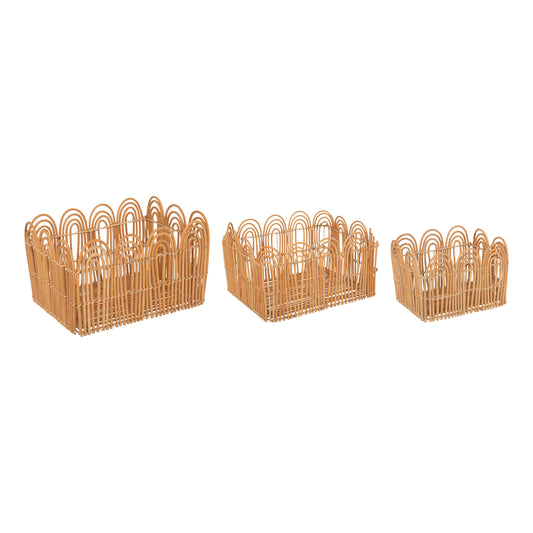 Atmosphera Crates - Storage - Set of 3 - LOUR - Rattan