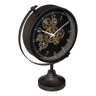 Atmosphera Desk Clock - Black - H40cm - Metal in glass