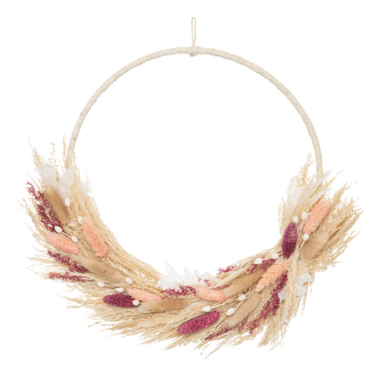 Atmosphera Dried flower wreath - Pink -D34 cm