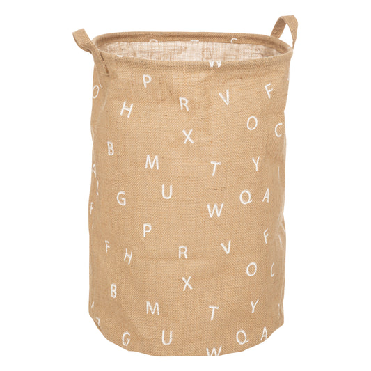 Atmosphera Kids Wasmand ABC jute - opbergmand kinderen - speelgoedmand - mand - opvouwbaar - 35 X H49 cm