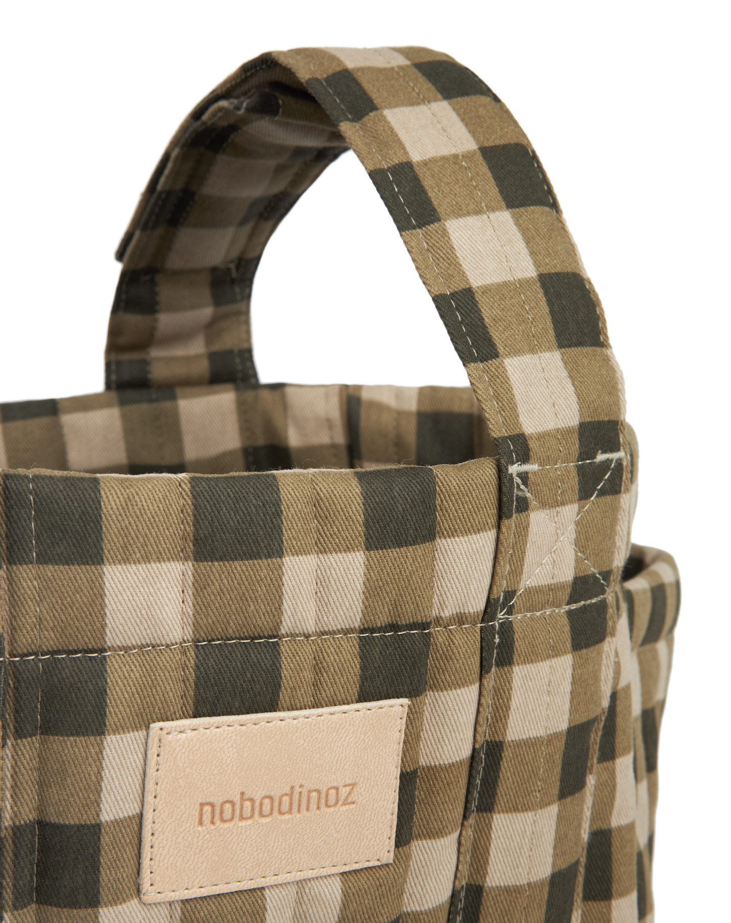 Nobodinoz Hyde Park Stroller organizer - Green Checks - 42x22x12cm