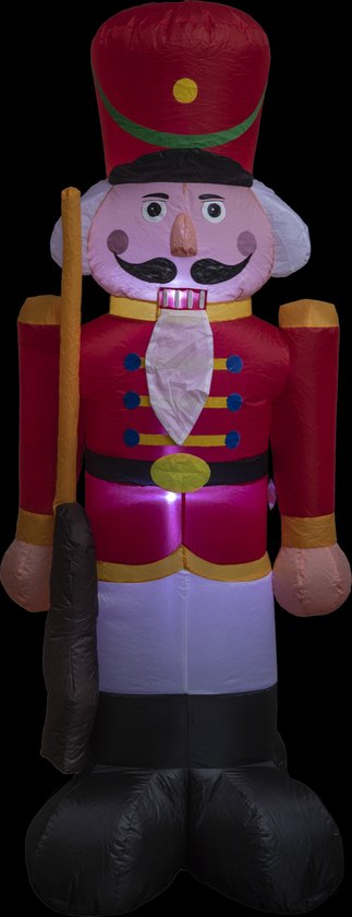 Life size inflatable nutcracker with light - Indoor and outdoor - 180 cm - Christmas decorations - 4 LED