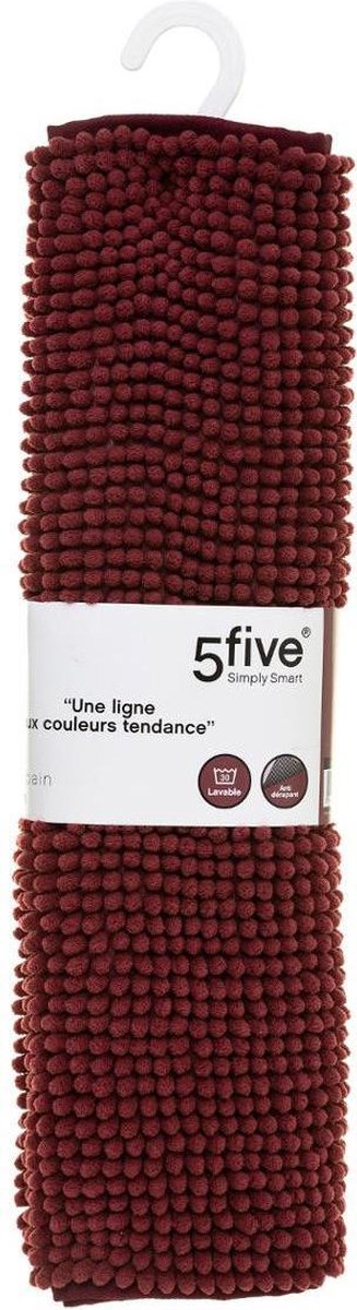 5Five Badmat 50 x 80 cm - Verlours - Extra zacht - Bordeaux