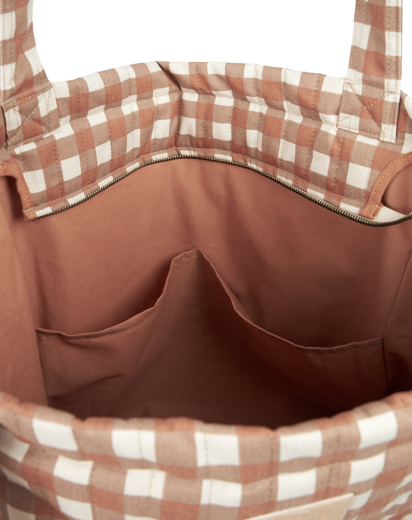 Nobodinoz - Hyde Park XXL Diaper bag - Terracotta checks - Carrying bag