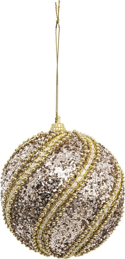 Kerst - Kerstballen - Met kralen - Set van 6 ballen - Voor in de kerstboom