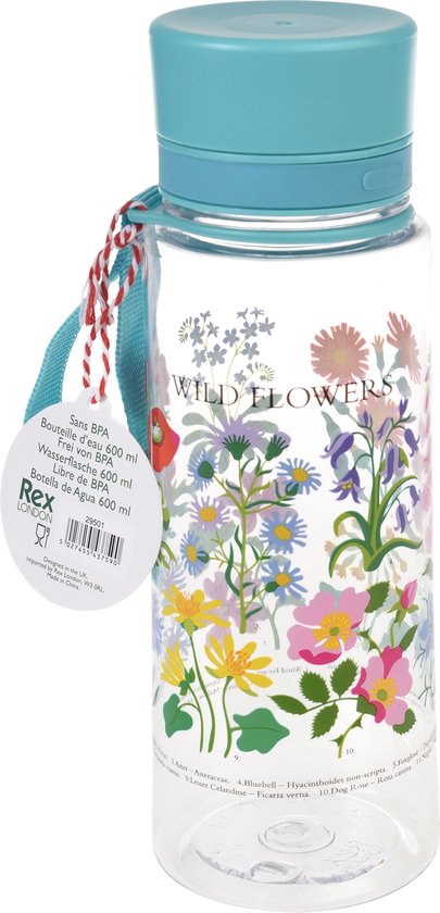 Rex school set with Drinking Bottle and Snack Boxes (3 pieces) - Wild flowers - 600 ml