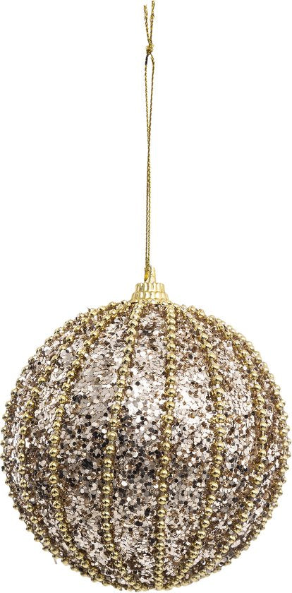 Kerst - Kerstballen - Met kralen - Set van 6 ballen - Voor in de kerstboom