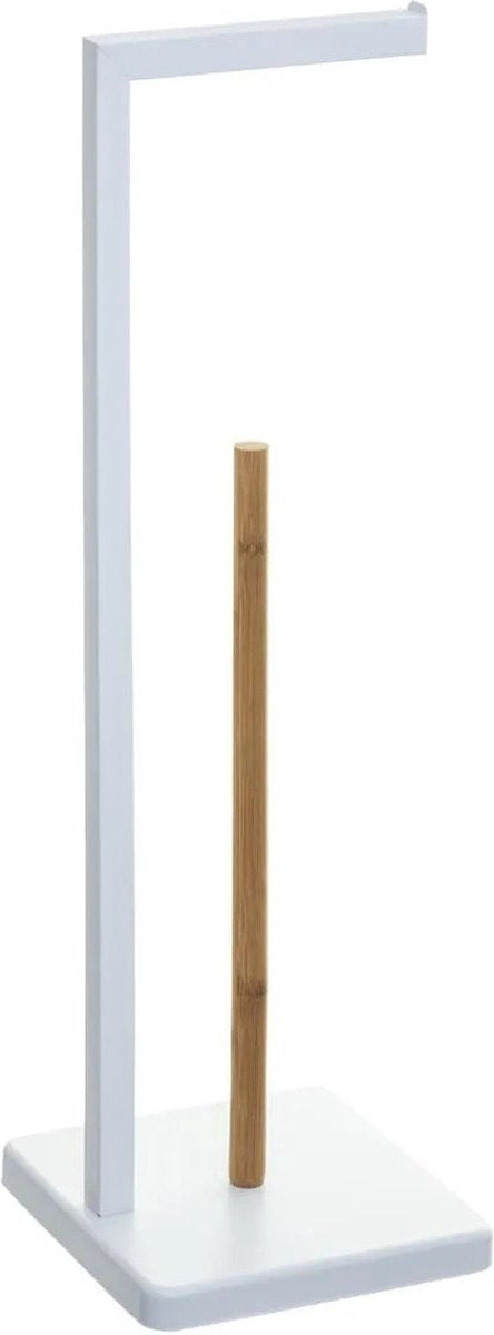 5Five - Staande Toiletrolhouder - Met Reservoir - Wit - 64,5 cm