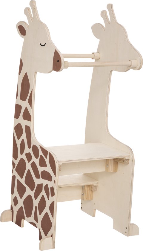 Tour d'observation Atmosphera Kids Girafe - Tour d'apprentissage / aide de cuisine / tremplin - Bois naturel