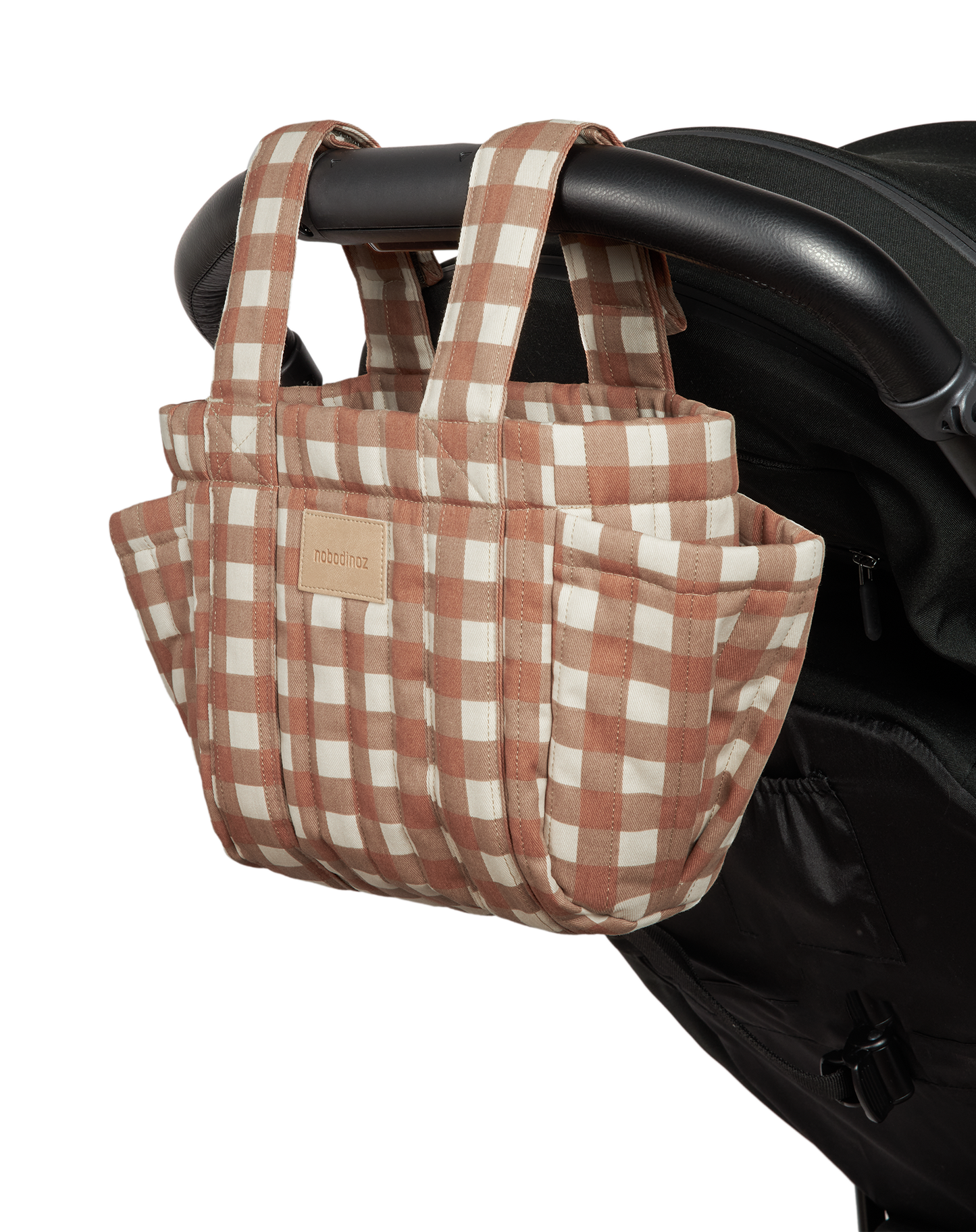 Nobodinoz Hyde Park Kinderwagen organizer 42x22x12cm - Terracotta Checks