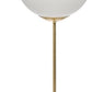 Design tafellamp goud met witte glasbol hoogte 43cm
