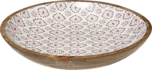 Decorative bowl pink - Christmas decoration - Mango wood - Presentation dish - Dia 40 cm