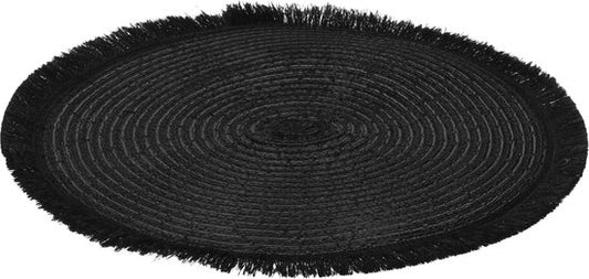 Placemat - Table mat - Set of 2 - Woven - Black - 35cm