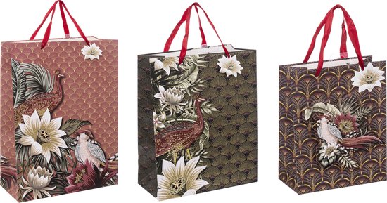 Gift bags Fantasy 3D Christmas 3 pieces - Christmas wrapping bag - 3 different sizes - Gift bag