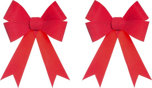 Christmas bow for Christmas tree - Set of 6 - Super cute bow for gifts - Christmas decoration - red velvet - 15x18 cm