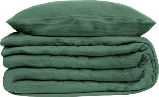 Atmosphera Parure housse de couette et 2 taies 240x220cm Vert