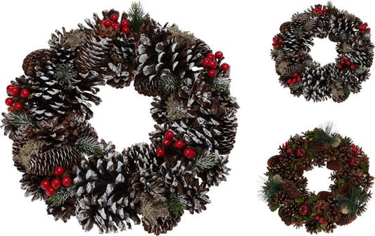 Christmas - Christmas Wreath - Wreath - Pine Cones - D33cm - 2 Designs