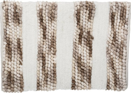 5Five Elegant bath mat super soft - Striped - Taupe - 50 X 75 cm - Extra thick